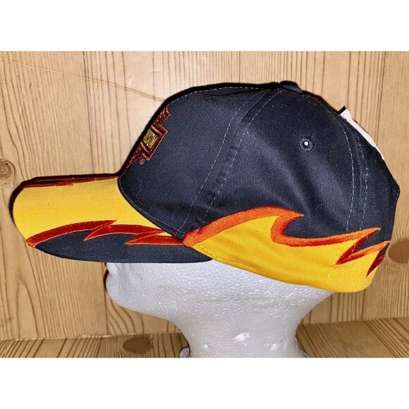 Harley Davidson Motorcycles Fire Brim Vintage Snapback Cap Hat - Picture 4 of 7